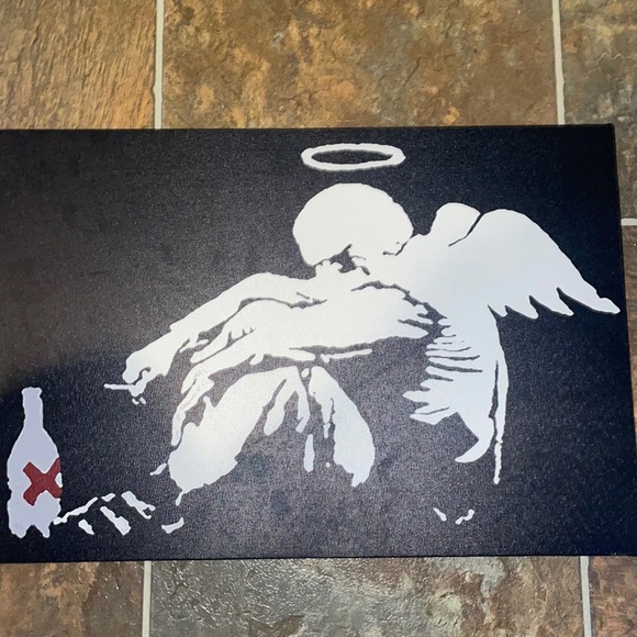 Banksy fallen angel wall art poster 8x10 - Picture 1 of 2